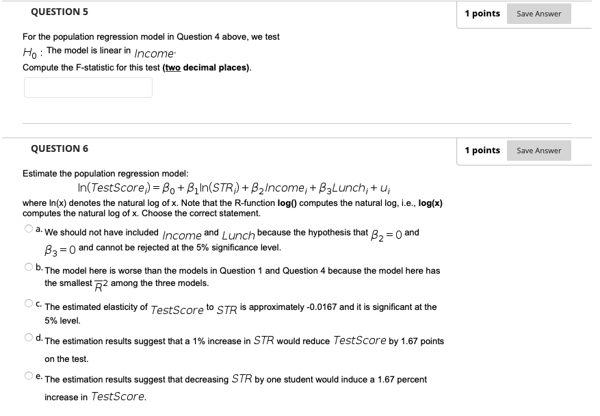 and consider various functional forms. For all estimation exercises here the type