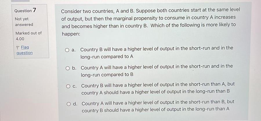 send me typed answer!! Question 16 Suppose that in a given country,