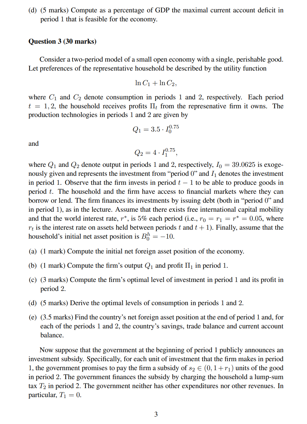 substantial part of the answer is provided. Question 1 (6 marks) Suppose