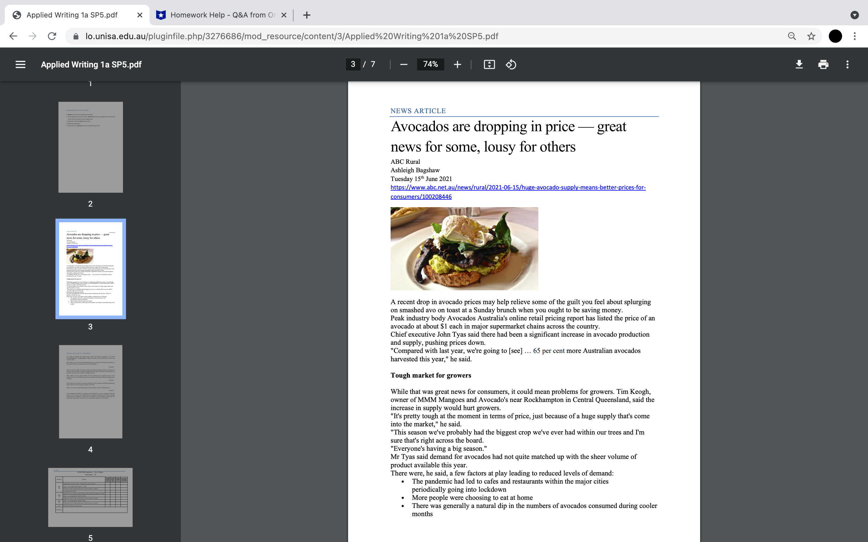 Applied Writing 1a SP5.pdf X Homework Help - Q&A from Or