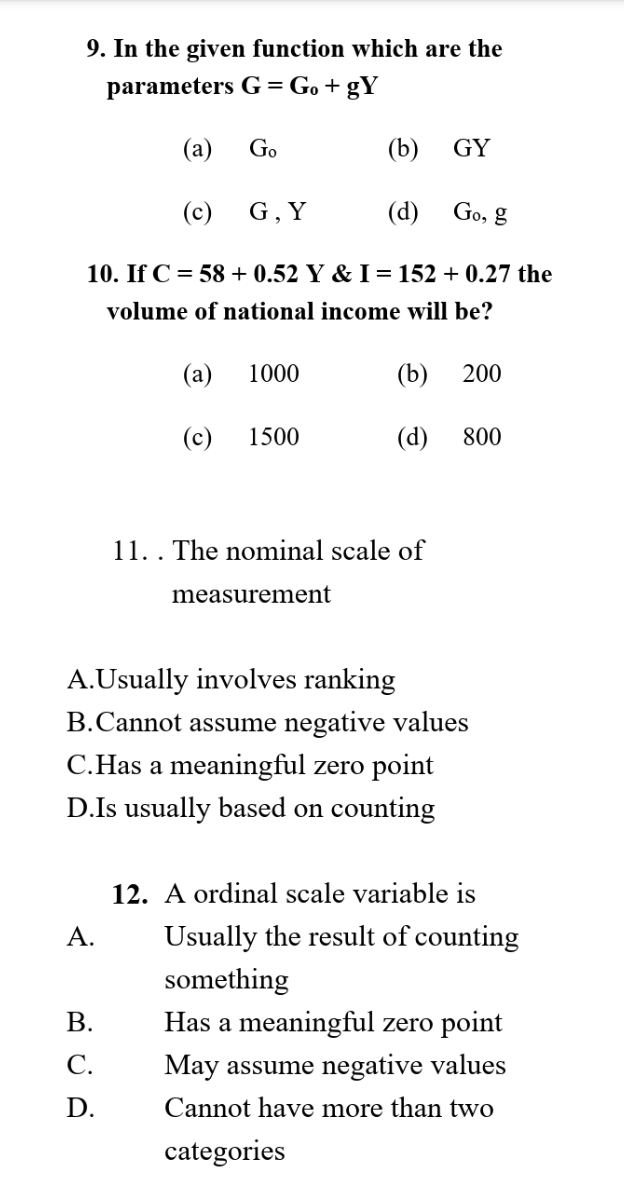 Go + gY (3) Ch (b) (}Y (c) C},Y' (d) (h,g 10.1fC