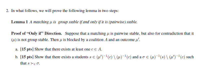  This is the matching theory coursePlease help with the second and