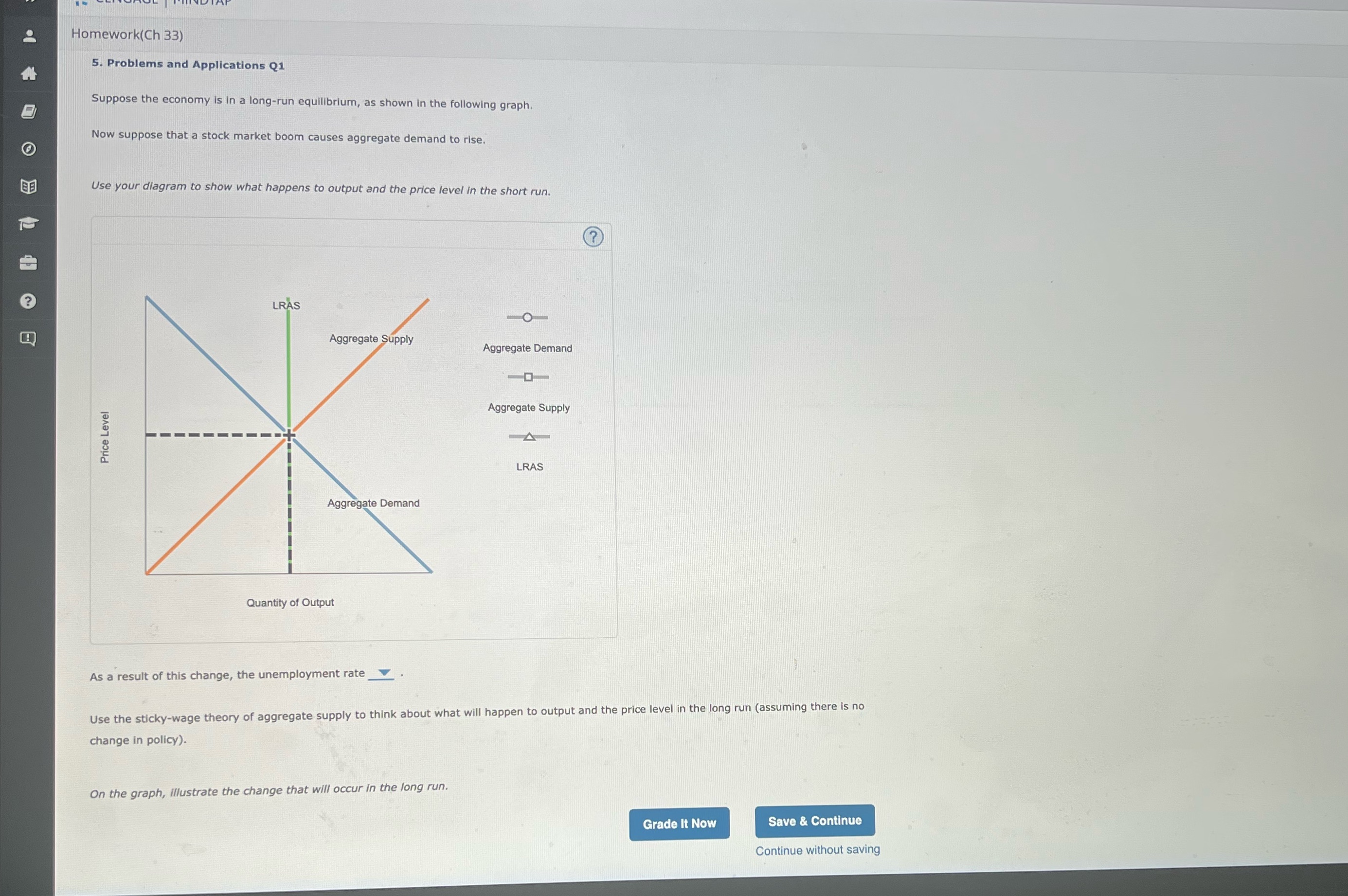 Problems and Applications Q1 Suppose the economy is in a long-run equilibrium,
