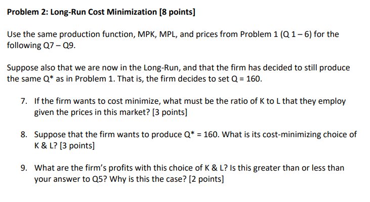 uses both capital {K} and labour [L] to produce a nal product