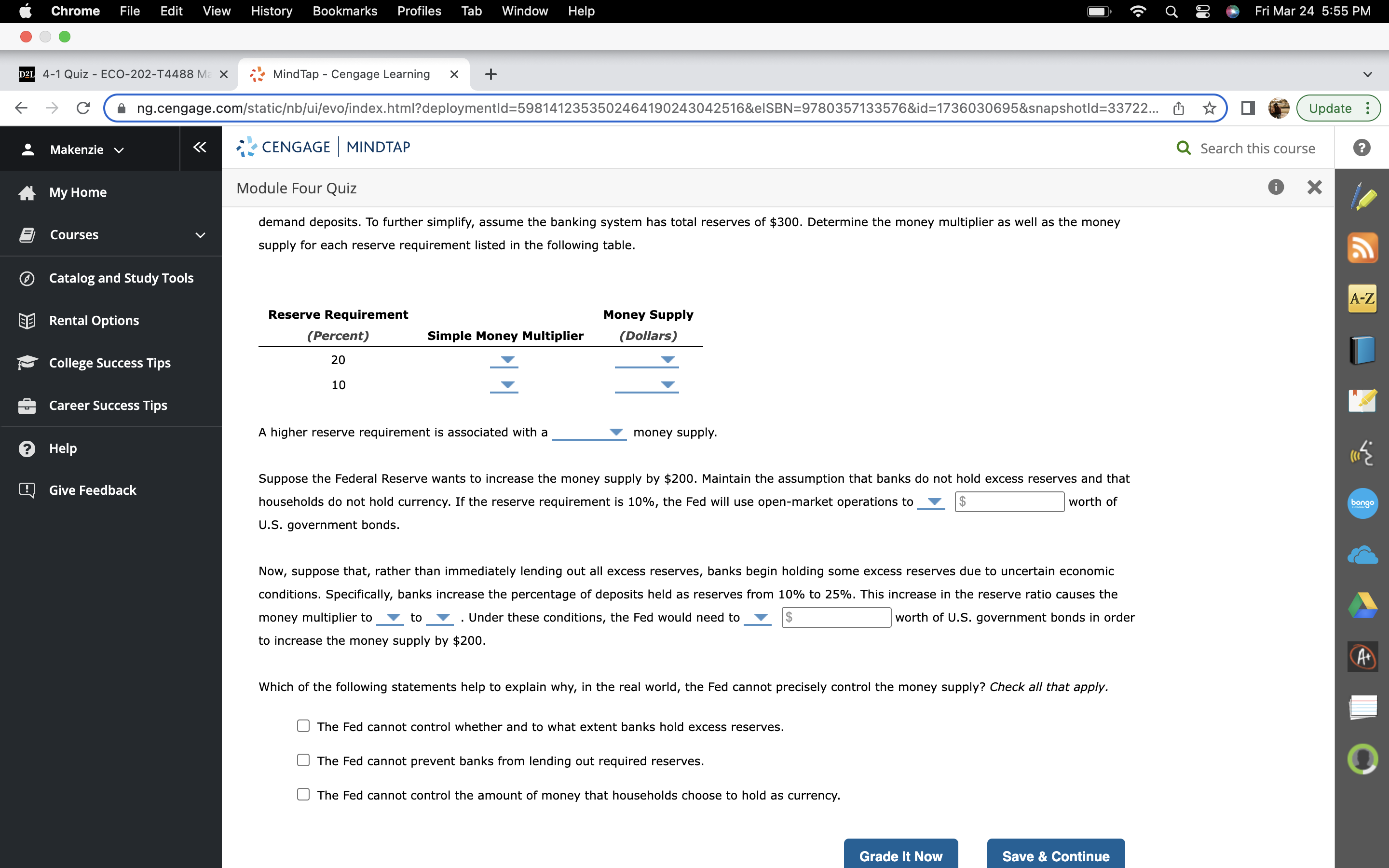 + i ng.cengage.com/staticb/ui/evo/index.html'?deploymemld:59814'12353502464190243042516&eISBNz9780357'I33576&id='l736030695&snapshotldz33722... (1] Makenzie V i\" CENGAGE I MINDTAP Q Search