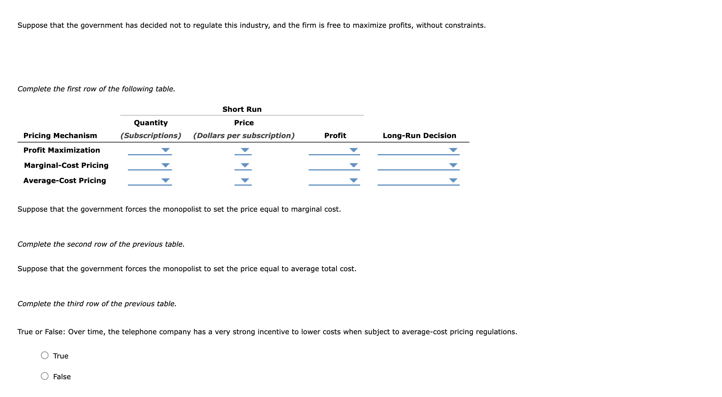 average-total-cost (ATC) curves. 100 90 80 70 60 50 PRICE (Dollars per