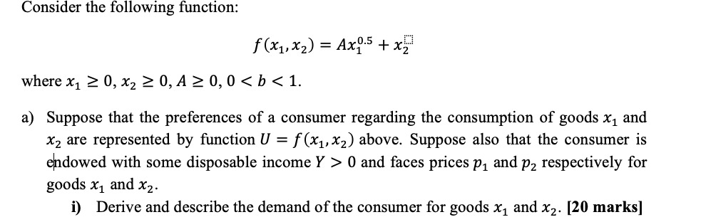 graph for the demand function. b. (2 points) Form the firm's profit