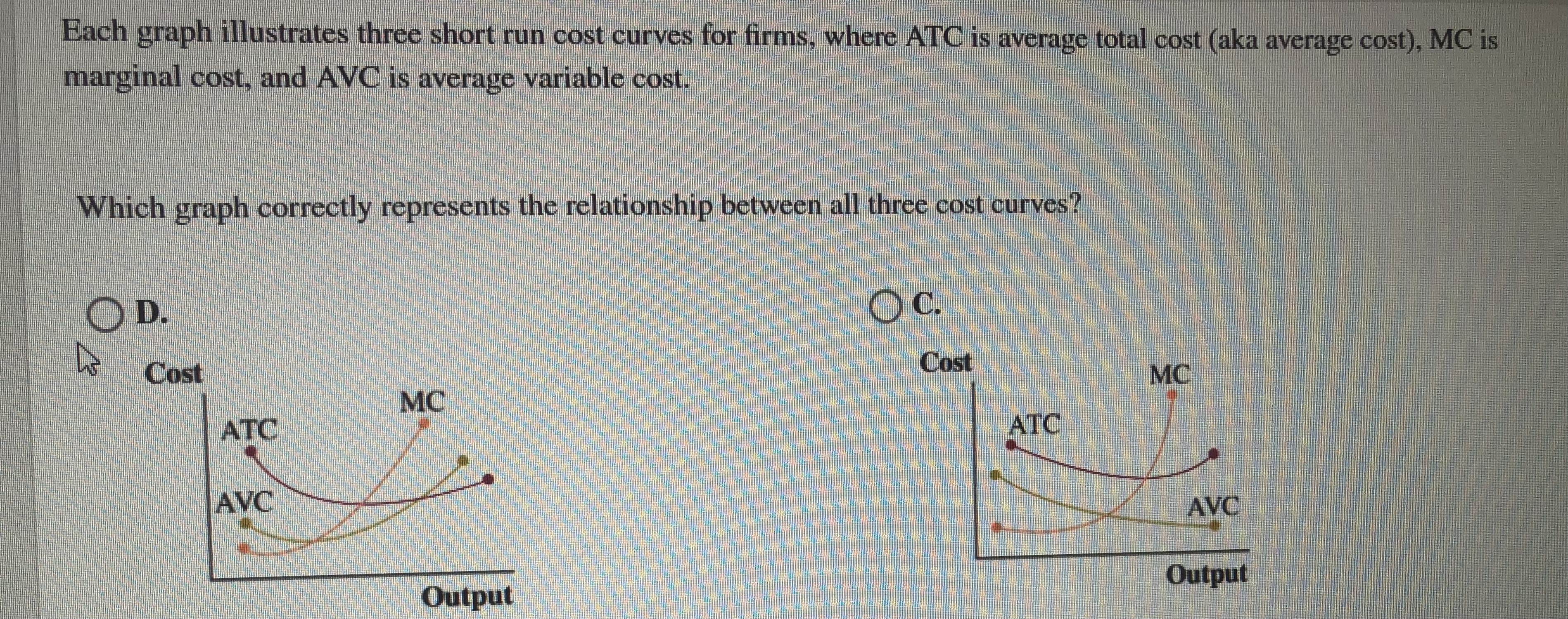 of the third unit of output: $Each graph illustrates three short run