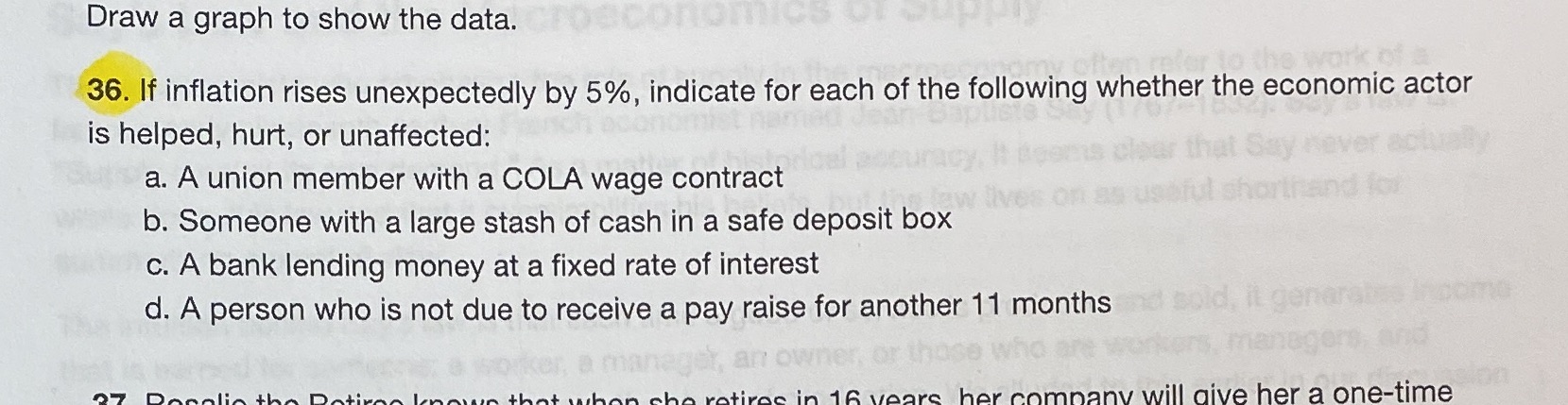 unexpectedly by 5%, indicate for each of the following whether the economic