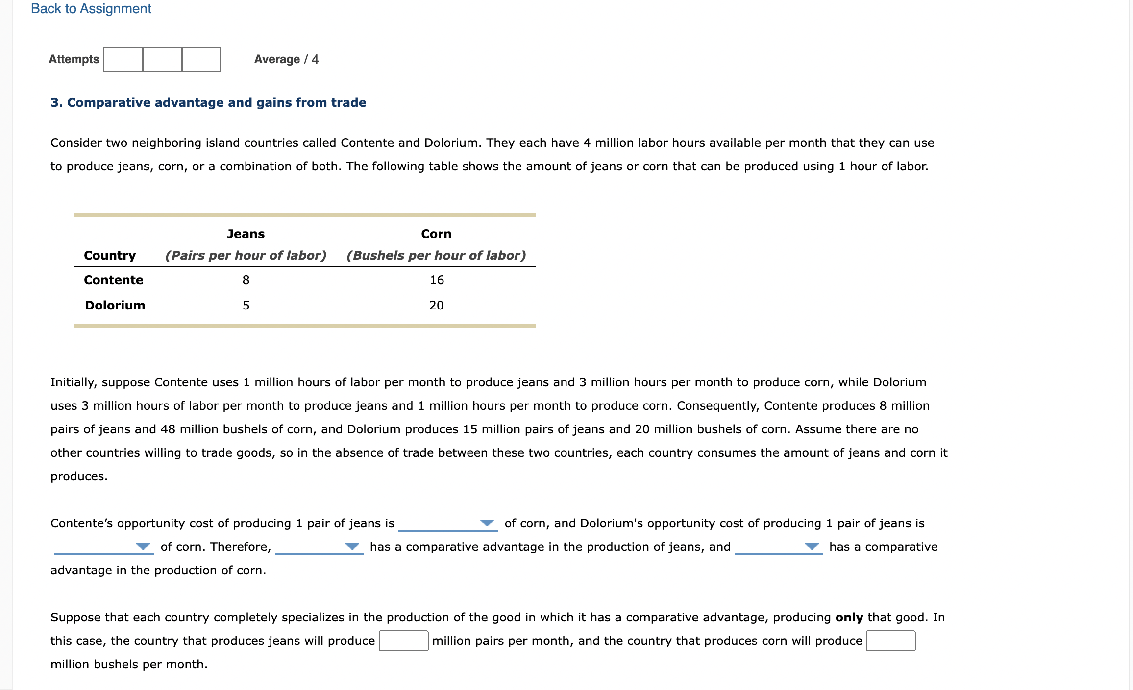 and Dolorium. They each have 4 million labor hours available per month