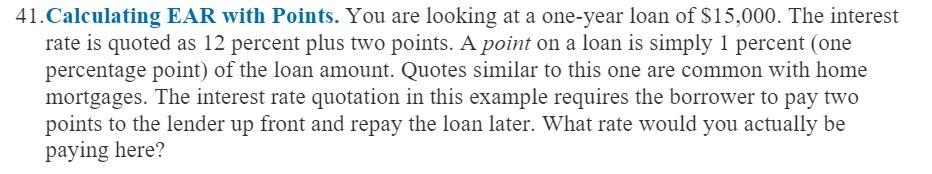loan of $15,000. The interest rate is quoted as 12 percent plus