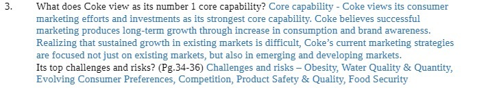  1What does Coke 1view as its number 1 core capability? Core