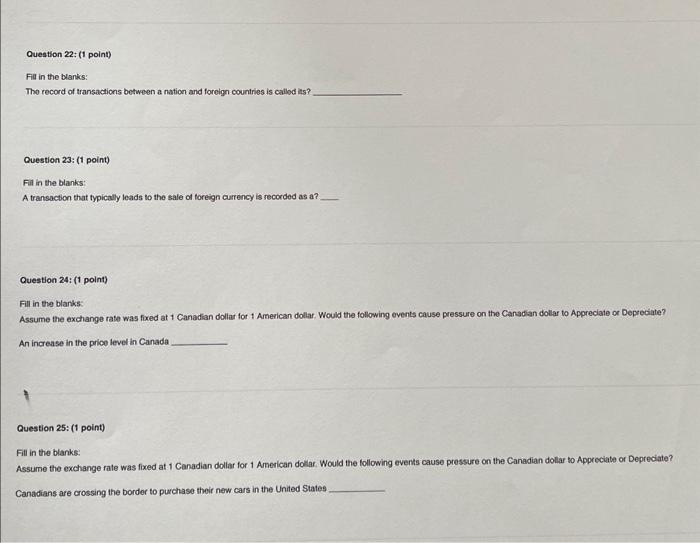  Question 22: (1 point) Fill in the blanks: The record of