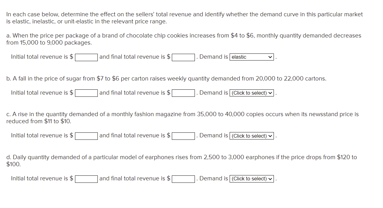 please answer the questions in the image In each case below,