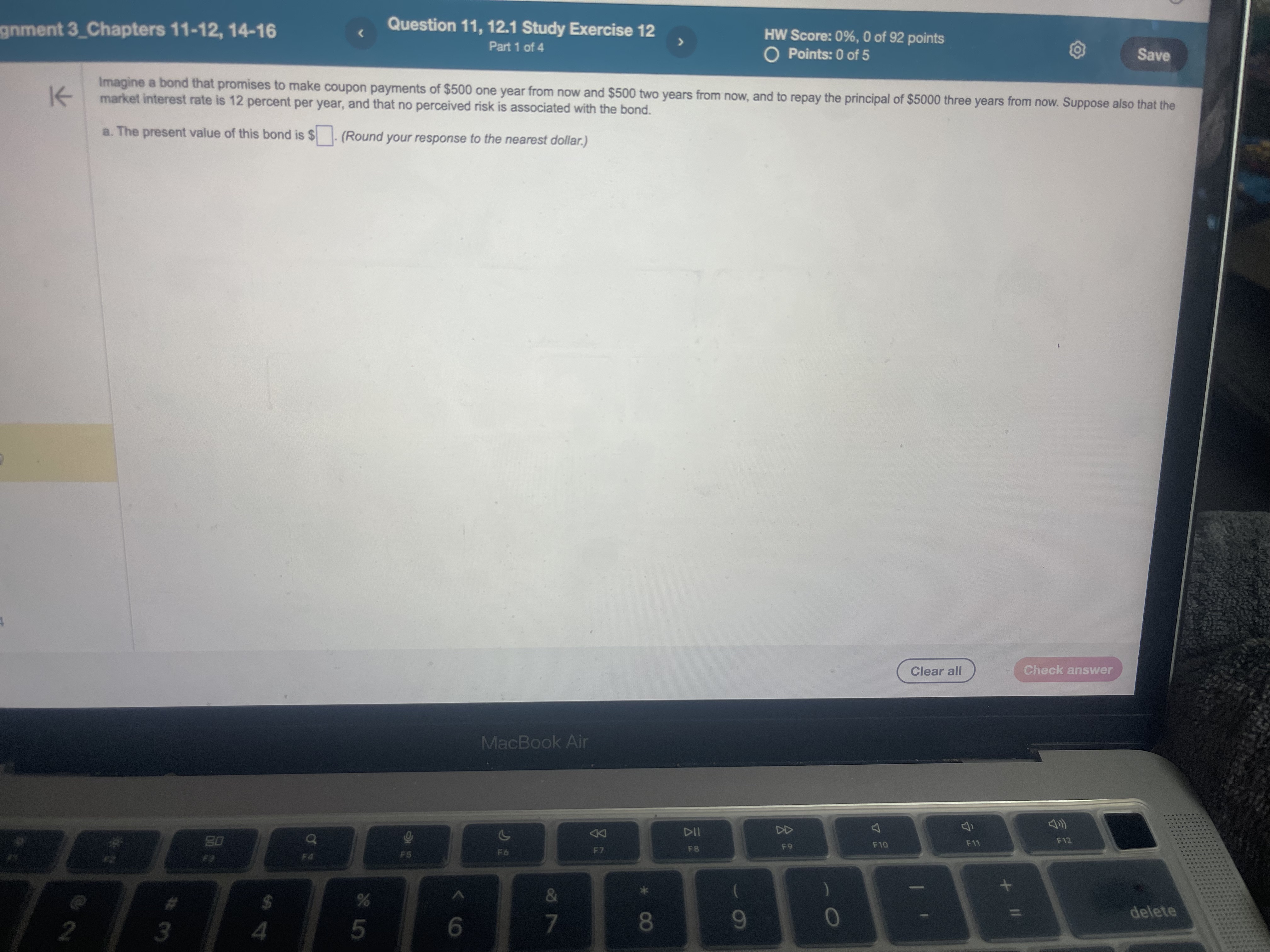 gnment 3_Chapters 11-12, 14-16 Question 11, 12.1 Study Exercise 12 HW