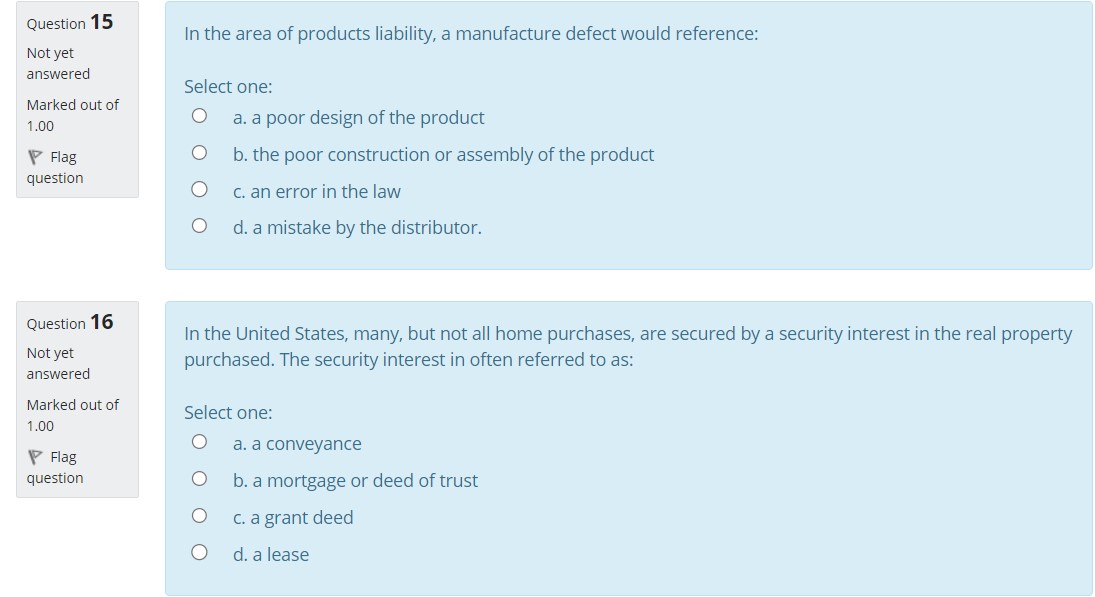 a: Not yet answered Select one: Marked out of 1.00 O a.