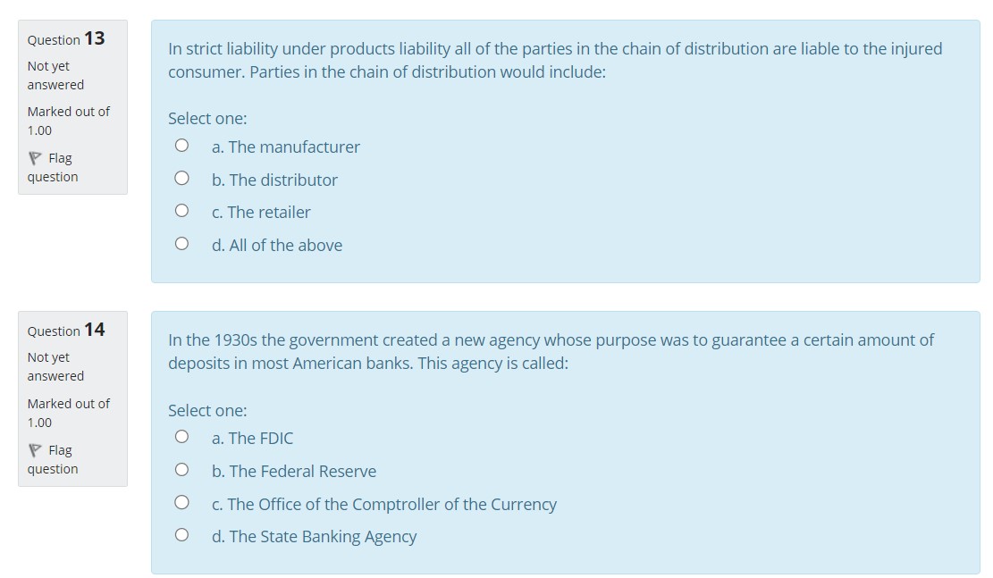 of 1.00 O a. Promises Flag O b. Conditions question O c.