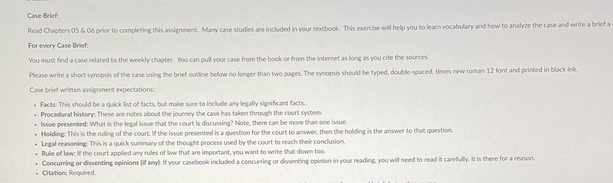 about The Constitution Case Brief: Read Chapters 05 & 06 prior to