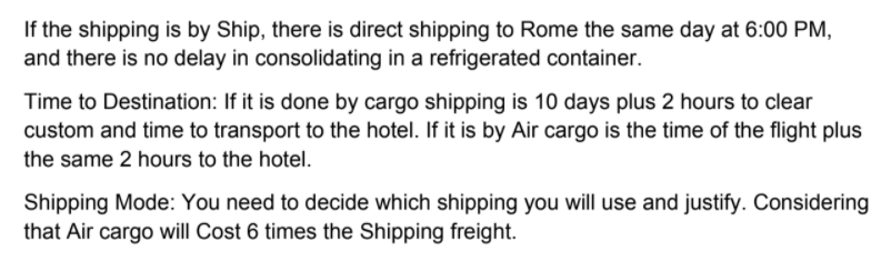 it is done by cargo shipping is 10 days plus 2 hours