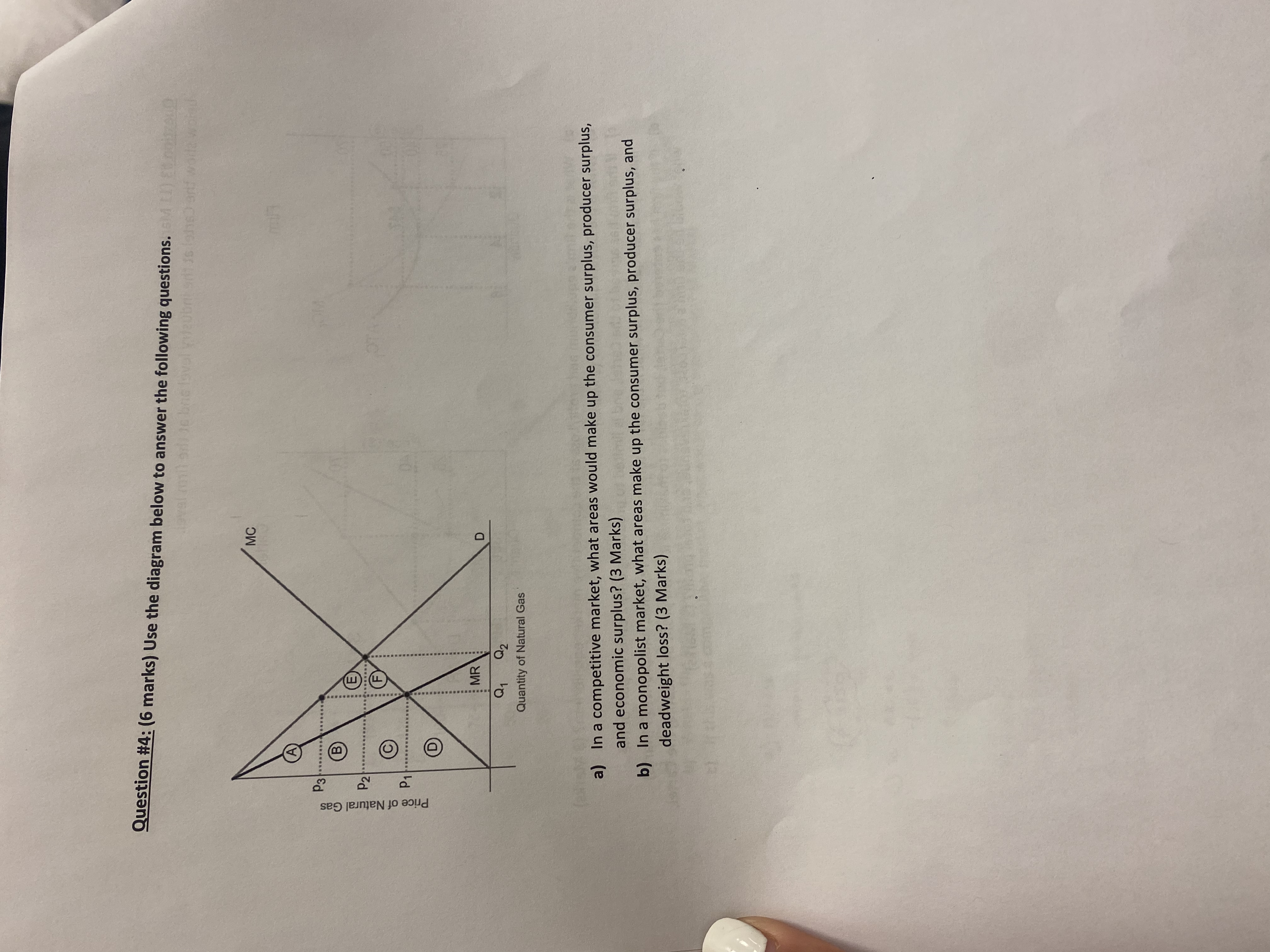  Question #4: (6 marks) Use the diagram below to answer the