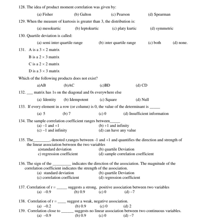 to large positive (b) small positive (c) zero or near zero (d)