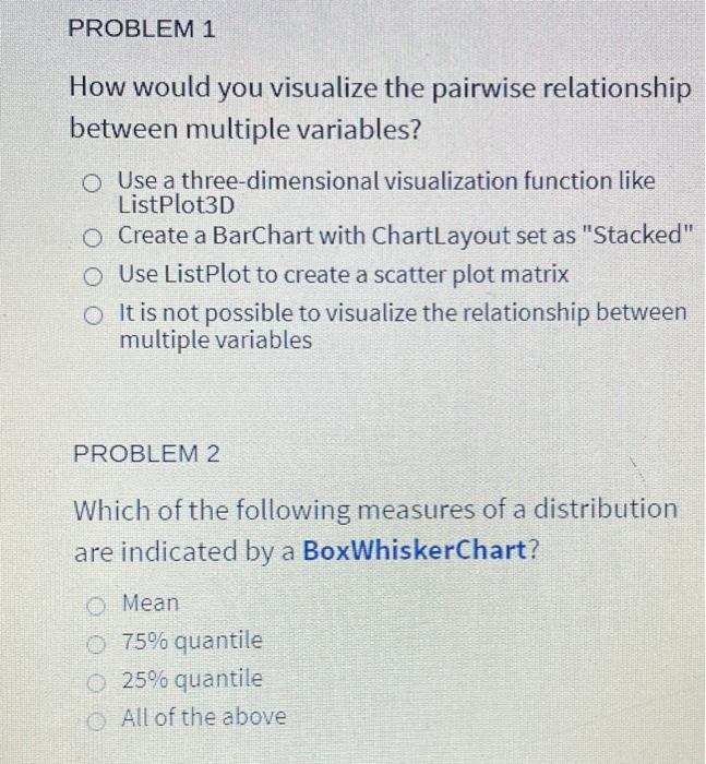 plot matrix O It is not possible to visualize the relationship between