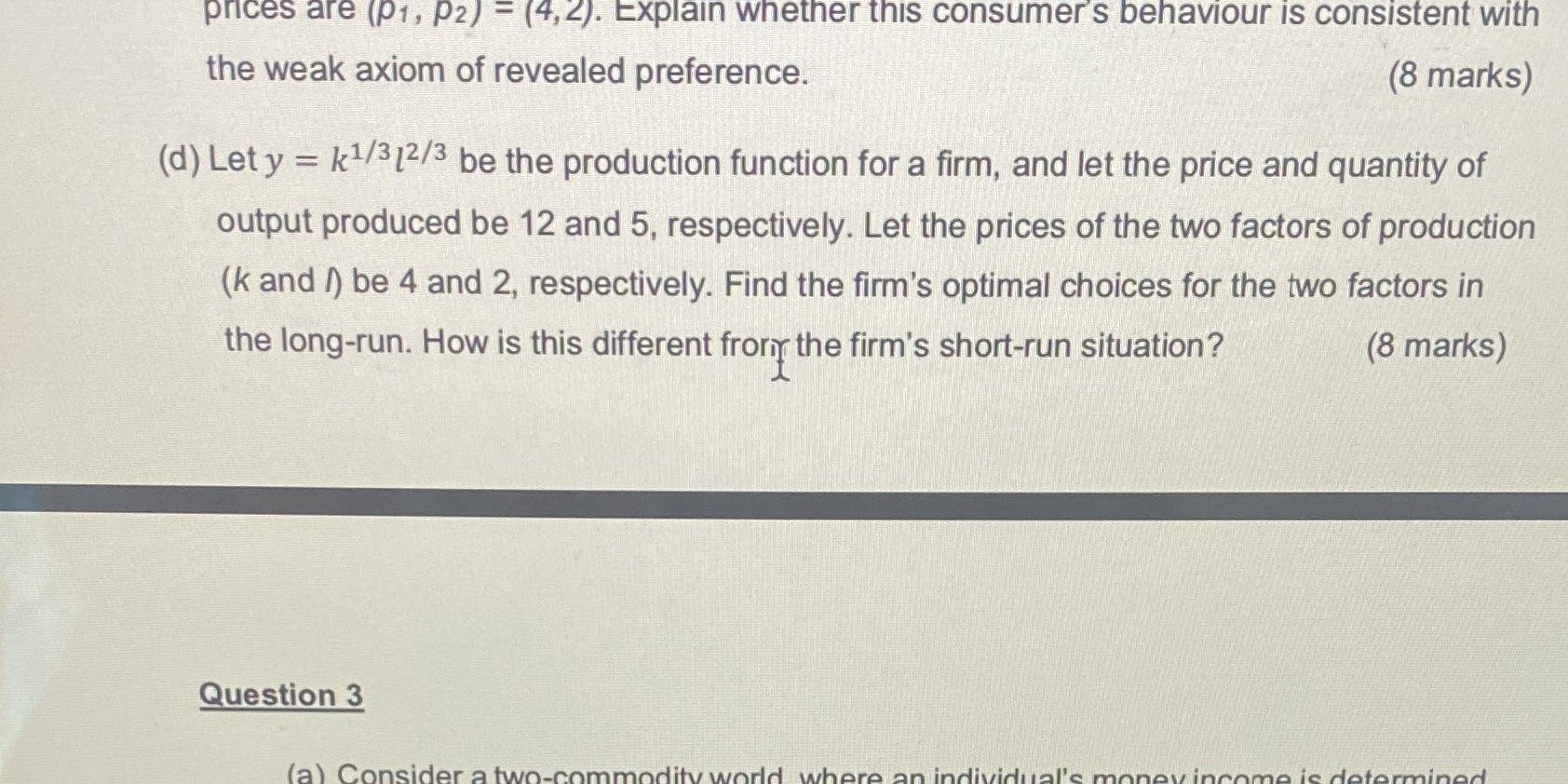  prices are (P1, P2) = (4, 2). Explain whether this consumer's