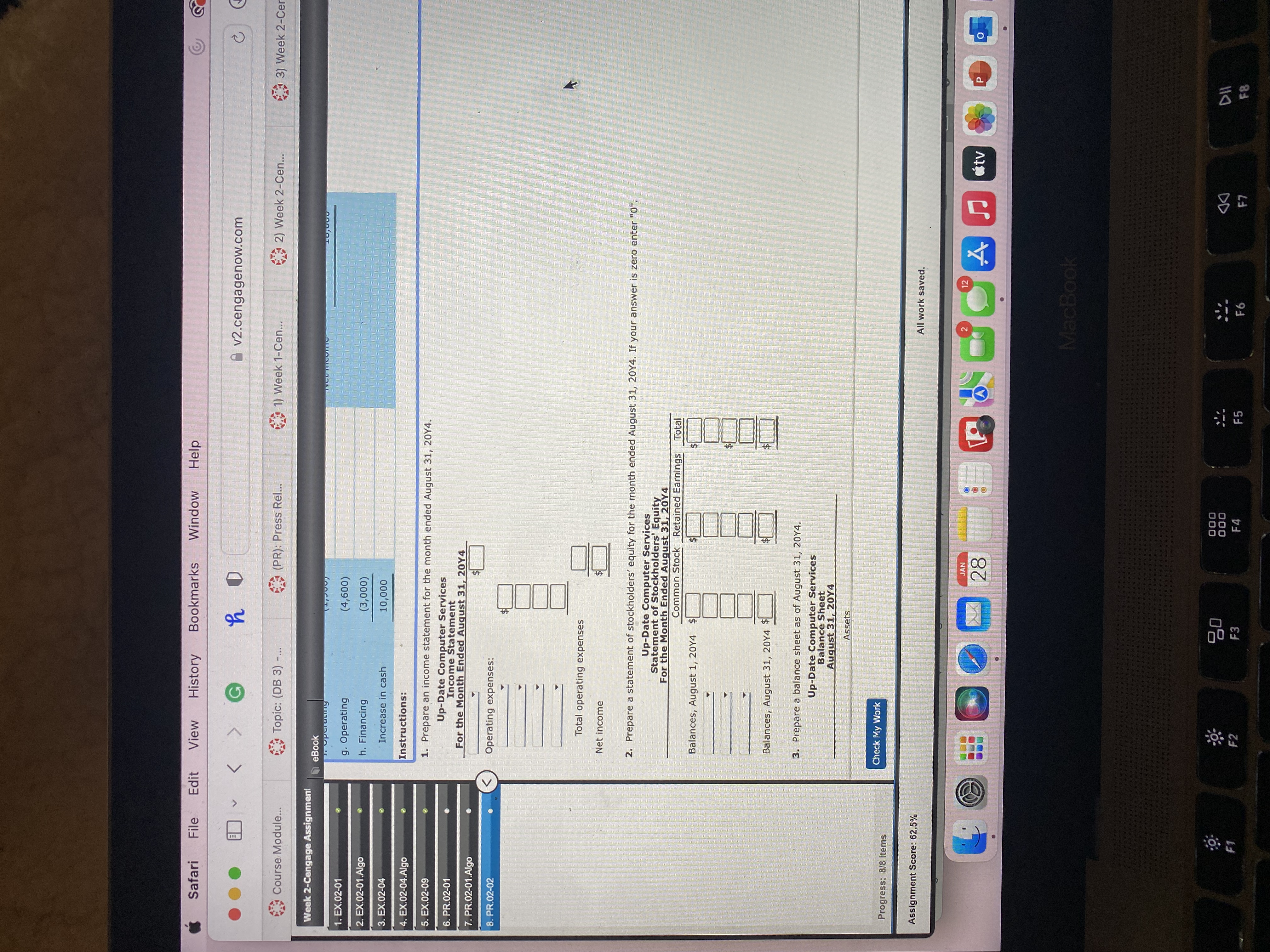 Transactions and Financial StatementsJames Nesbitt established Up-Date Computer Services on August
