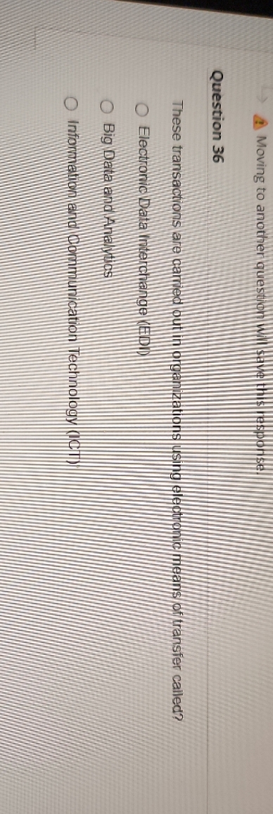  10 min left Moving to another question will save this response