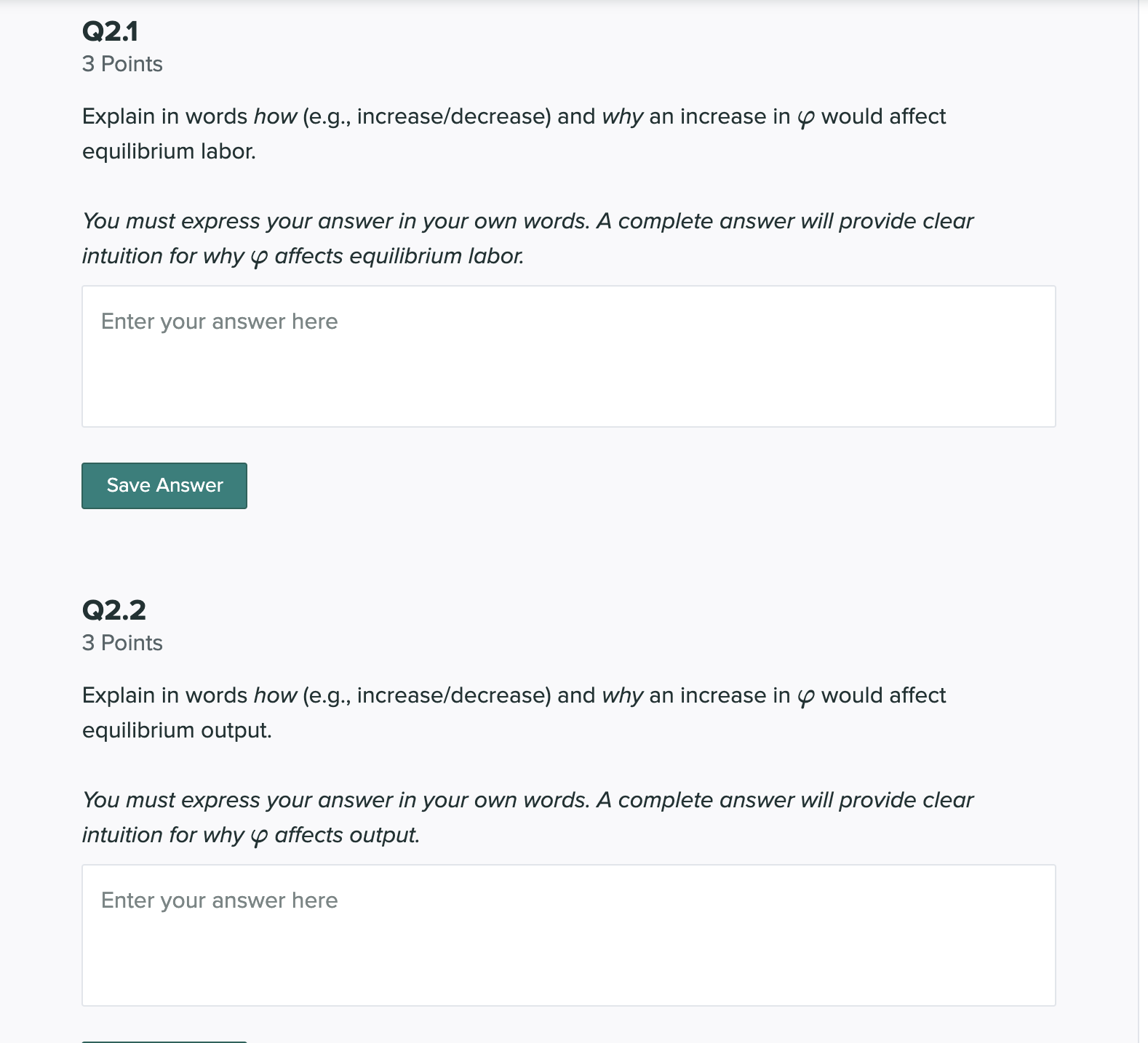  02.1 3 Points Explain in words how (e.g., increaseldecrease) and why