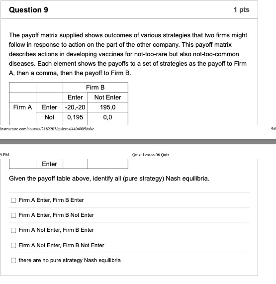 various strategies that two firms might follow in response to action on