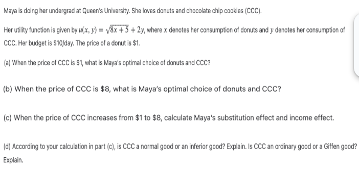 is doing her undergrad at Queen's University. She loves donuts and chocolate