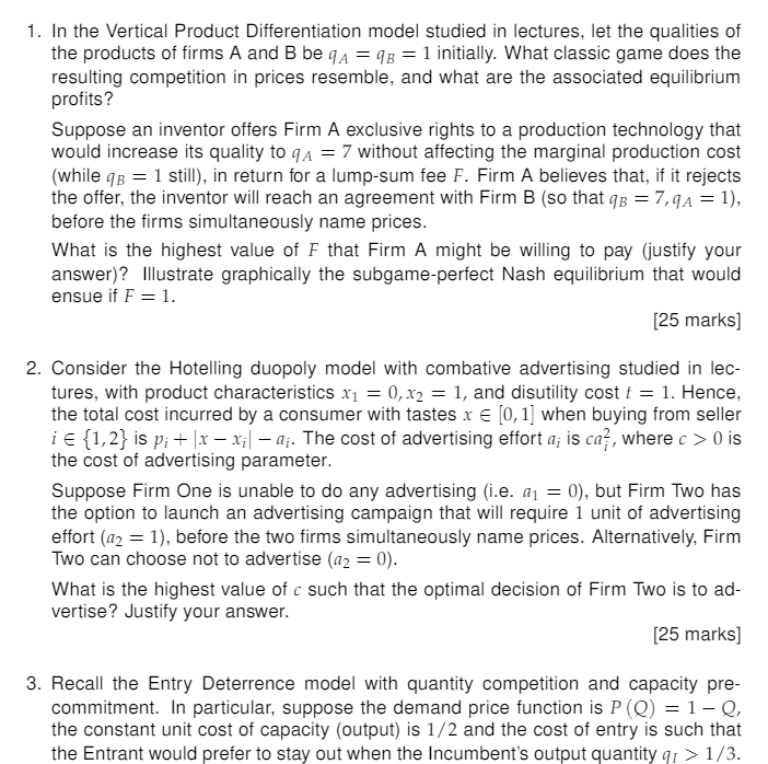 competition in prices resemble. and what are the associated equilibrium profits? Suppose