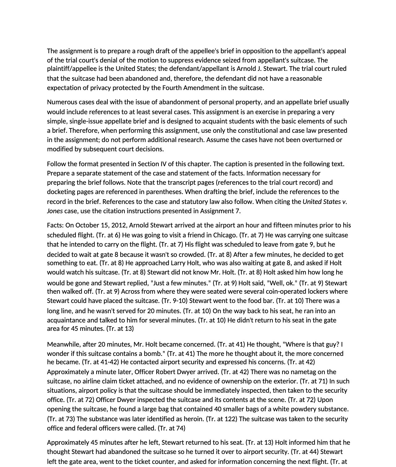 brief in opposition to the appellant's appeal of the trial court's denial