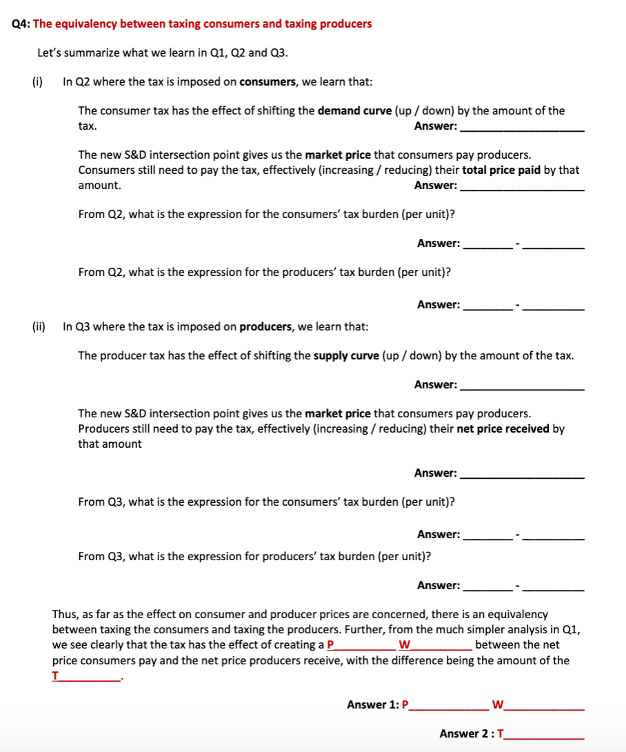 Please help only Q4 (i) and (ii). Reference Q1-3 are below.