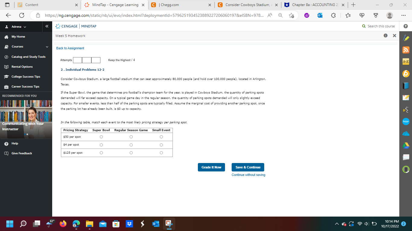 Content X MindTap - Cengage Learning X | Chegg.com x C