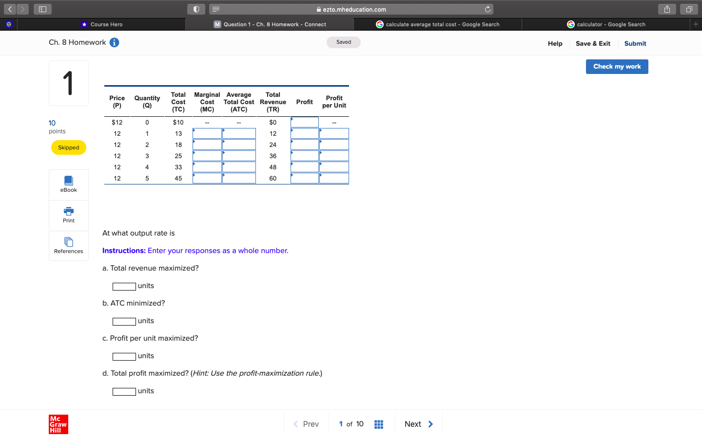 questions below it? " ezto.mheducation.com G Course Hero M Question 1 -