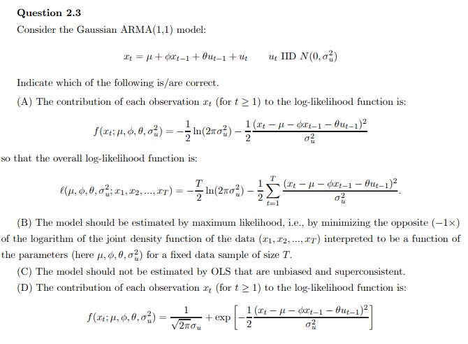 vector autoregressive coefficients (A1, A2, ..., Ap) are matrices possibly specified below.