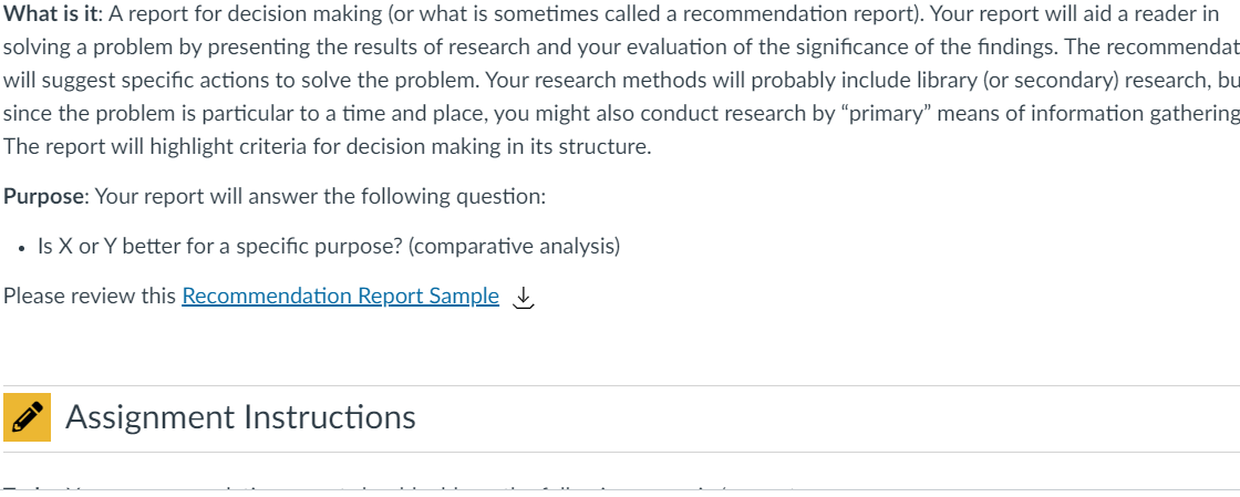 What is it: A report for decision making (or what is
