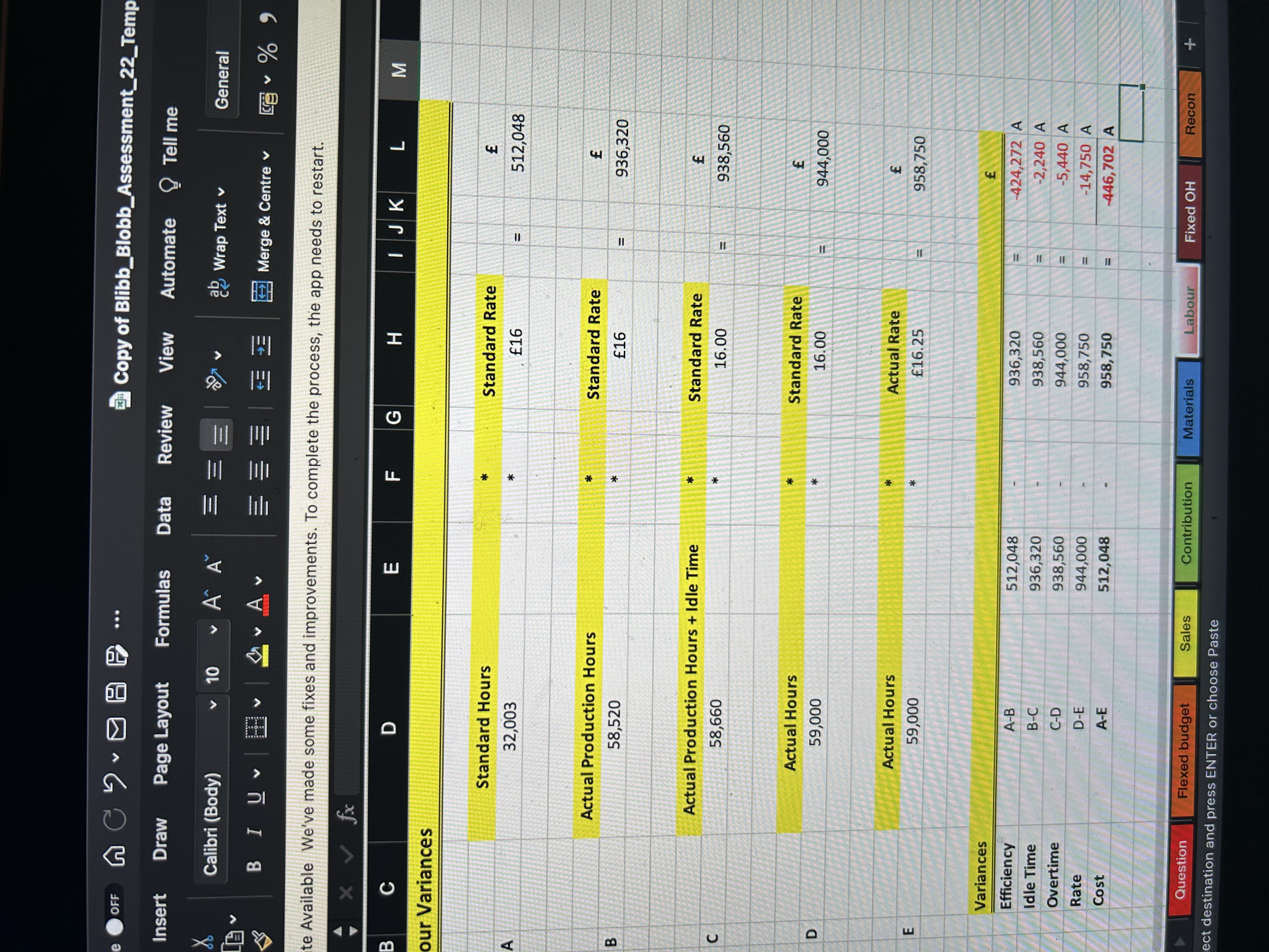 22,200 0.454545455 72.00 726,545 Blobb 22,200 0.545454545 88.00 1,065,600 1,792,145 Actual Quantity