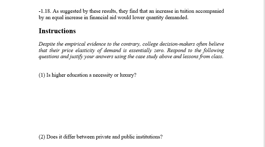 some aspects of higher education that make it a unique product. First,