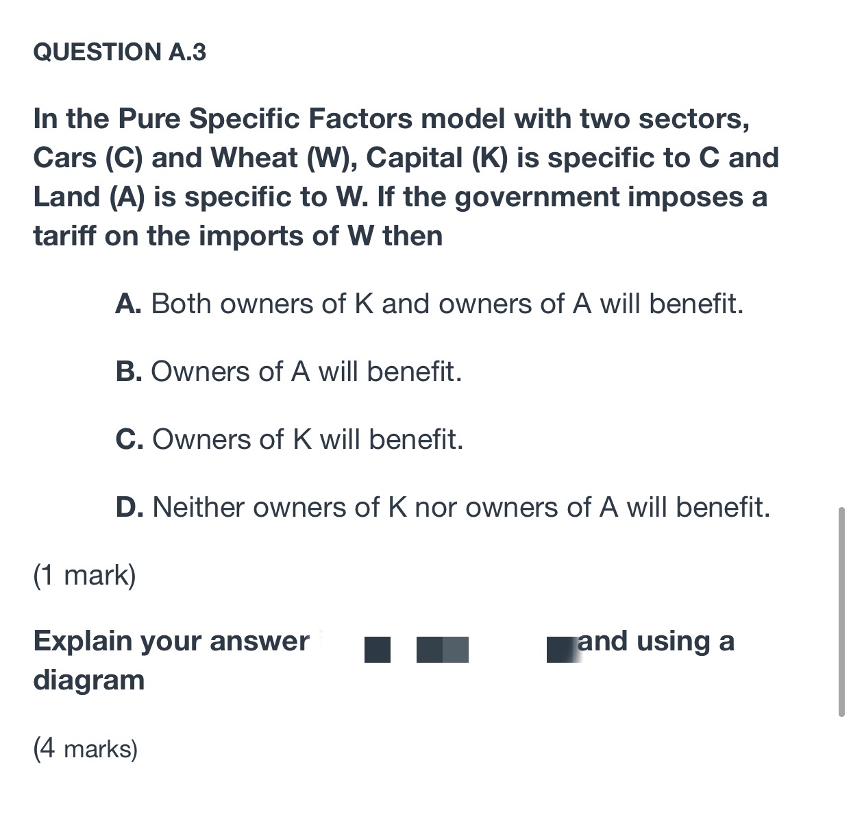 tariff can benefit in terms of social welfare if A. The terms-of-trade
