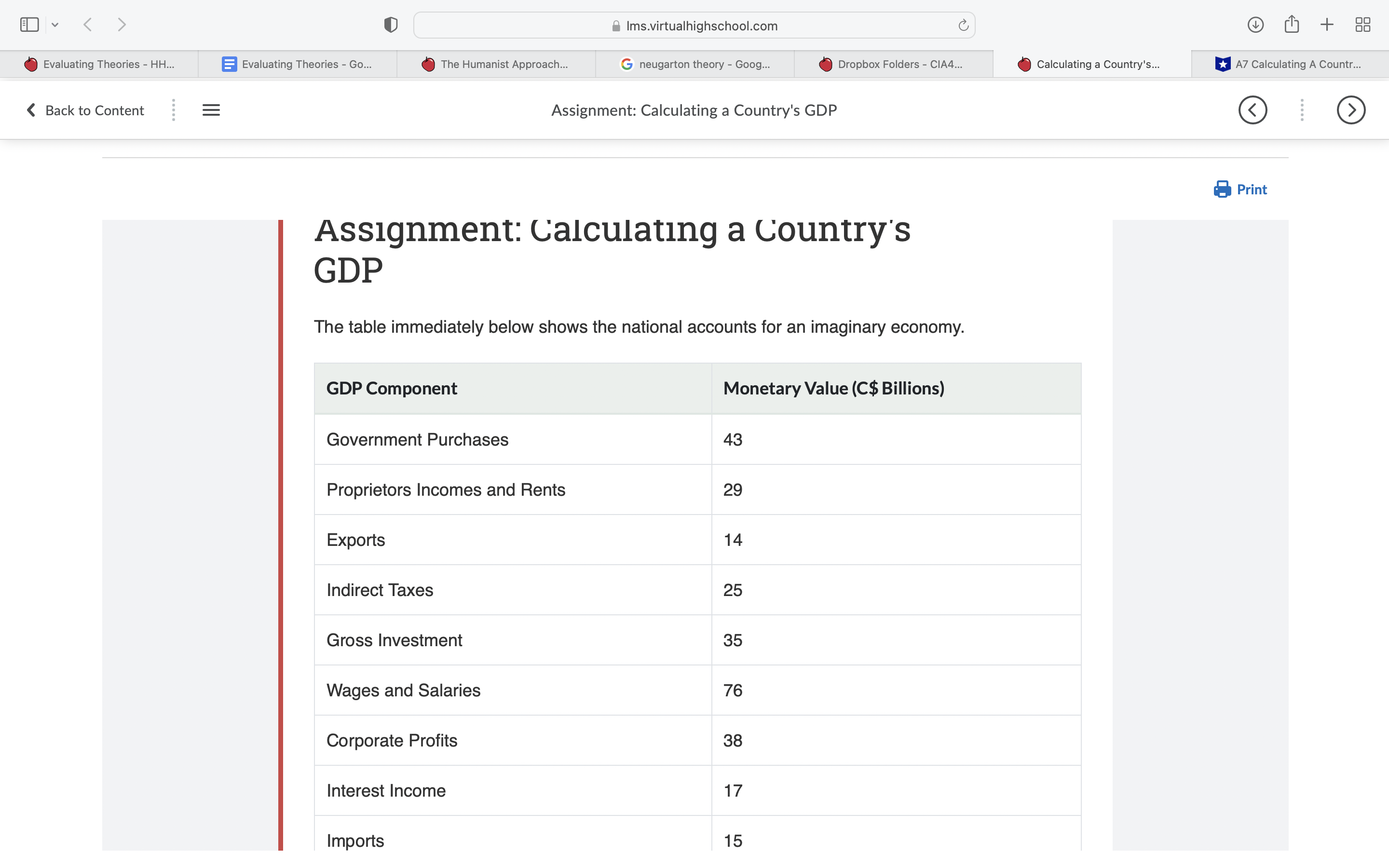  > Ims.virtualhighschool.com C + 88 Evaluating Theories - HH... Evaluating Theories