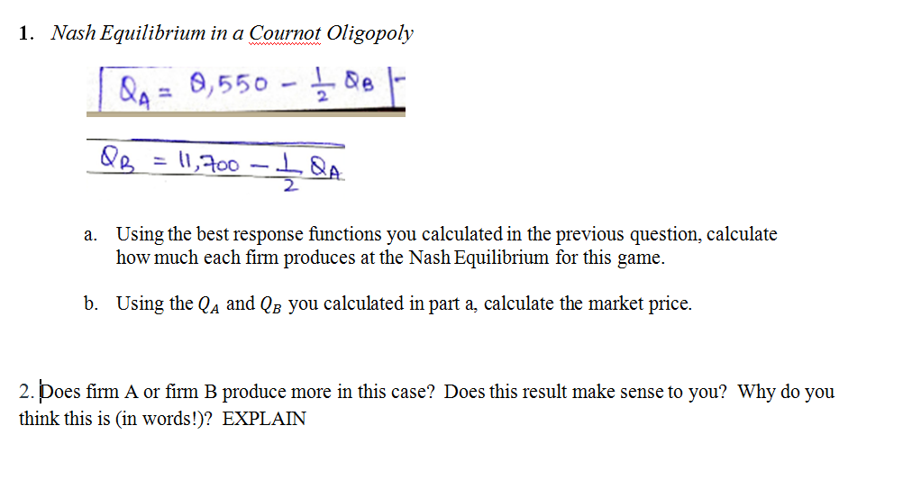 response functions you calculated in the previous question: calculate how much each
