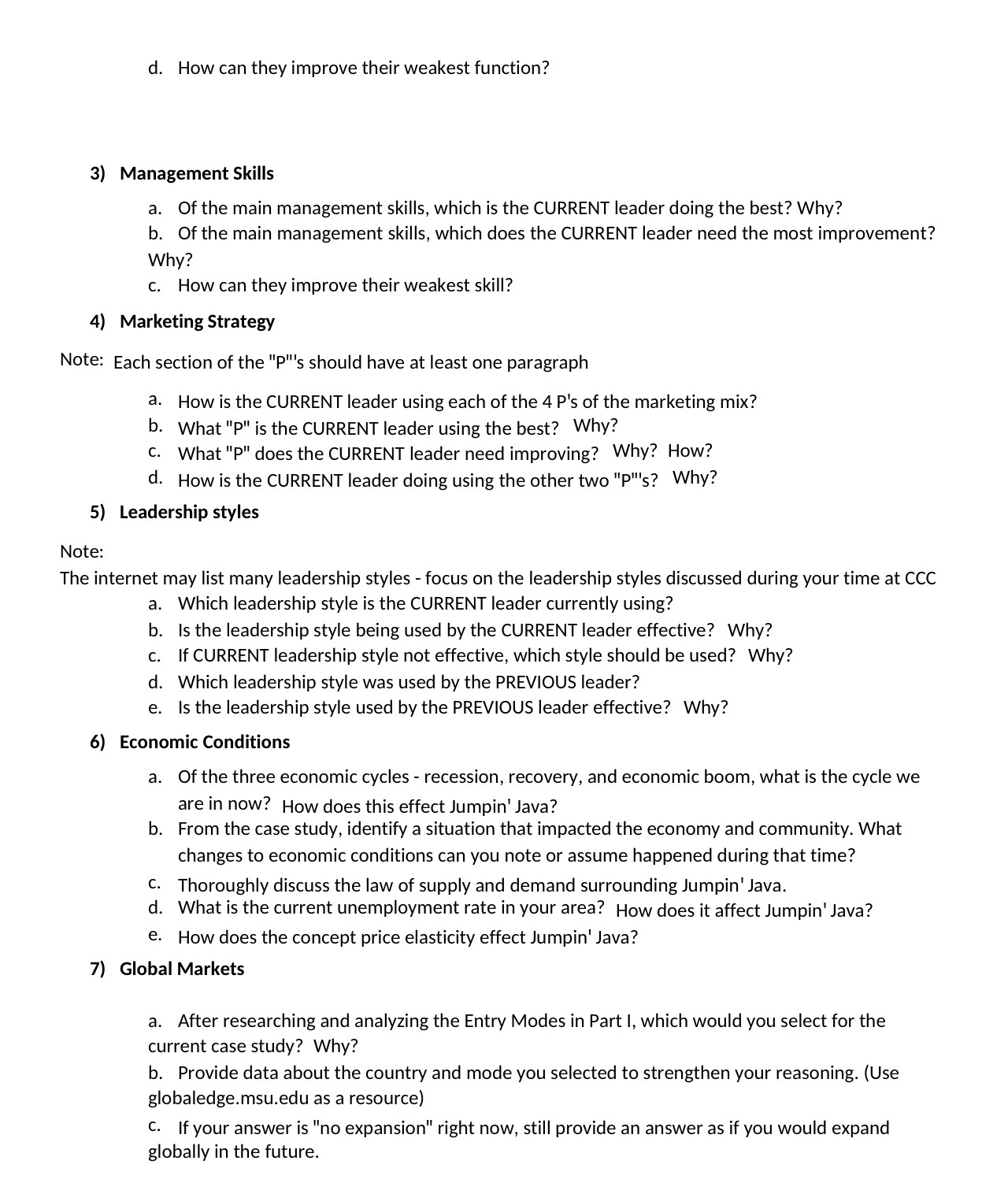  d. How can they improve their weakest function? 3) Management Skills