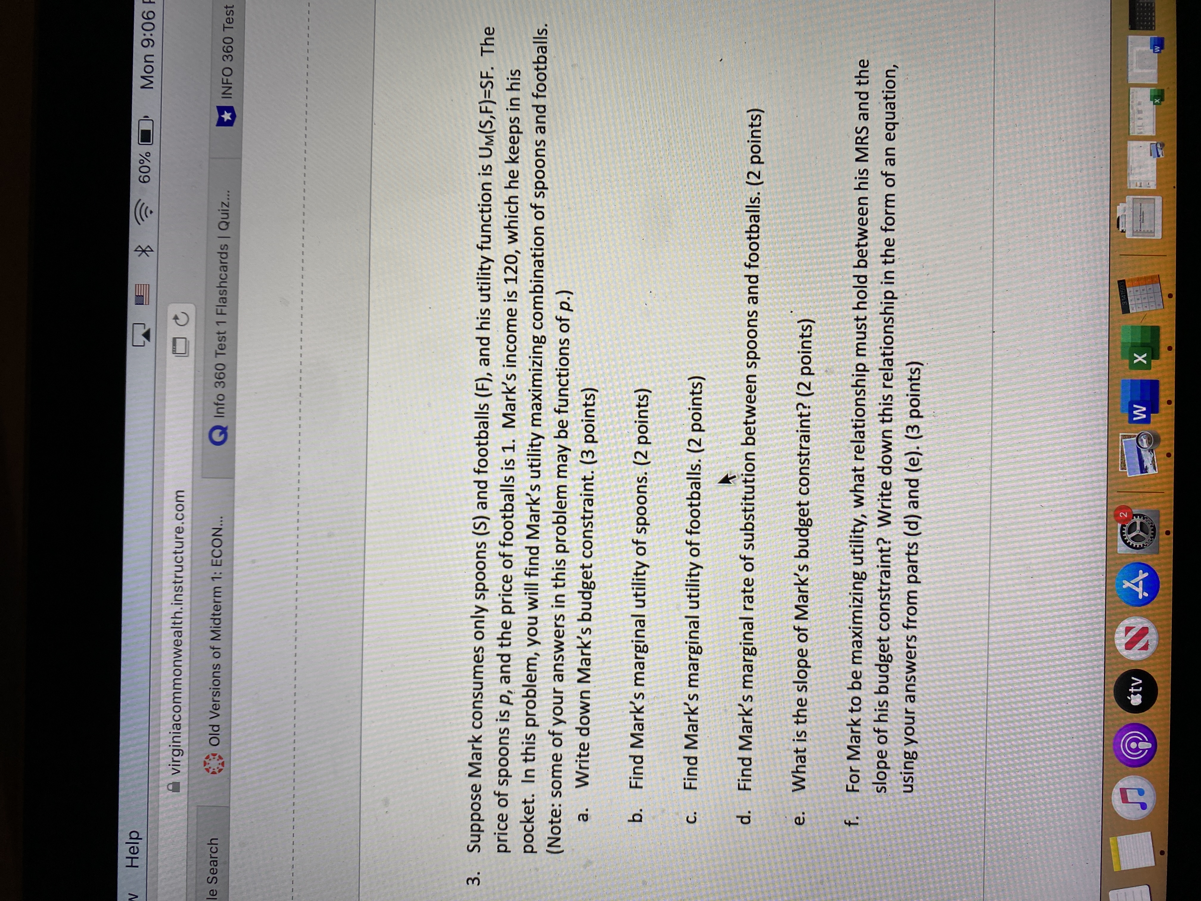 This is the question Help 60% Mon 9:06 virginiacommonwealth.instructure.com le Search