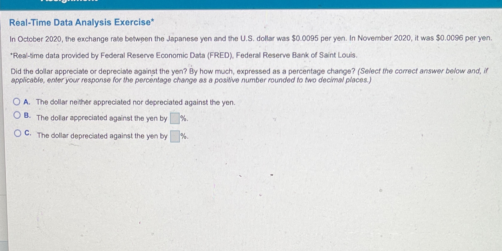 #16 Real-Time Data Analysis Exercise* In October 2020, the exchange rate