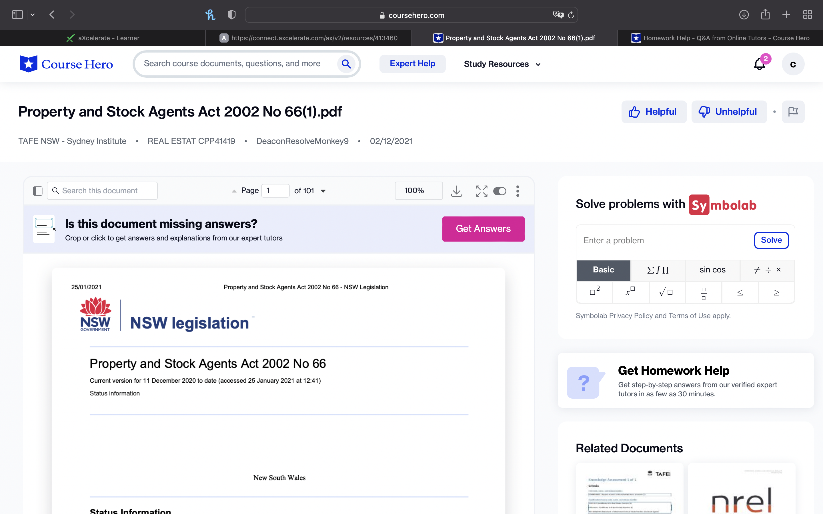legislation: 16 Property and Stock Agents Act 2002. 18 \" What is