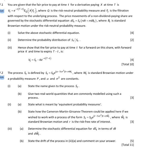 7 is style ve = e"(-EQ [X|F ], where Q is the