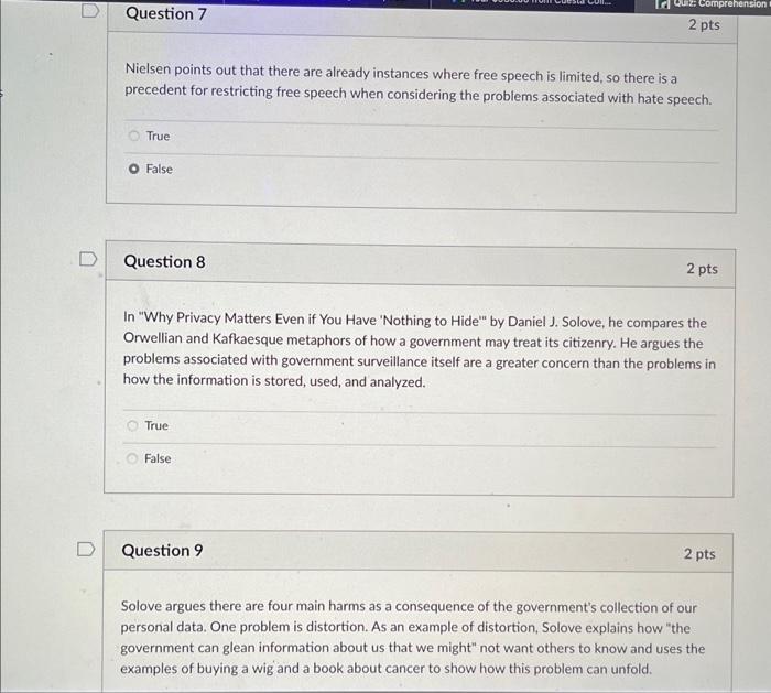 harms as a consequence of the government's collection of our personal data.